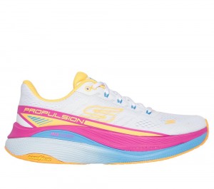 Women Skechers Max Cushioning Propulsion Sneakers White / Orange USA | 9165-OWMKD