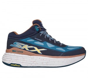 Women Skechers Max Cushioning Suspension - Terrace Sneakers Navy / Teal USA | 3507-QDVLB