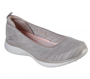 Women Skechers Microburst 2.0 - Be Iconic Flat Shoes Taupe Brown USA | 1256-TMZOL