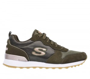 Women Skechers OG 85 - Goldn Gurl Flat Shoes Olive USA | 0864-OTHUD