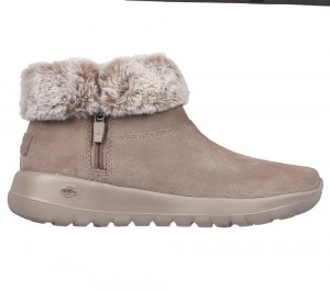 Women Skechers On the GO Joy - Savvy Boots Dark Taupe USA | 5196-IOXSN