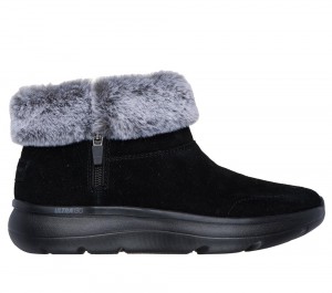 Women Skechers On-the-GO Encore - Snow-Capped Boots Black / Grey USA | 0289-PWLKM