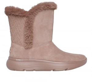Women Skechers On-the-GO Encore - Snow Flurry Boots Taupe Brown USA | 0379-DMILB