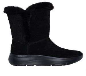 Women Skechers On-the-GO Encore - Snow Flurry Boots Black USA | 3958-RZSDQ