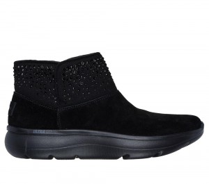 Women Skechers On-the-GO Encore - Winter Gleam Boots Black USA | 4925-UXEMQ