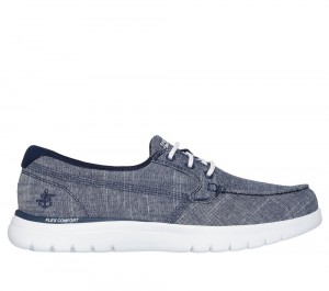 Women Skechers On-the-GO Flex - Ashore Slip On Shoes Navy USA | 2594-TZIVY
