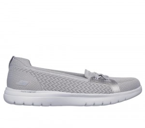 Women Skechers On-the-GO Flex - Logan Slip On Shoes Grey USA | 8614-REQSZ