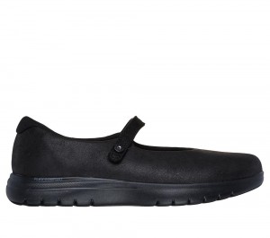 Women Skechers On-the-GO Flex - Whisper Slip On Shoes Black USA | 6879-CGWHL