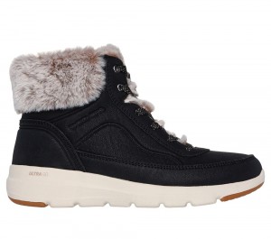 Women Skechers On-the-GO Glacial Ultra - Mountain Muse Lace Up Shoes Black USA | 9670-MPHBK