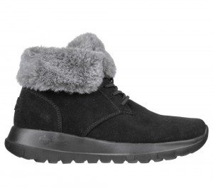 Women Skechers On-the-GO Joy - Plush Dreams Boots Black / Grey USA | 9205-NHZTJ