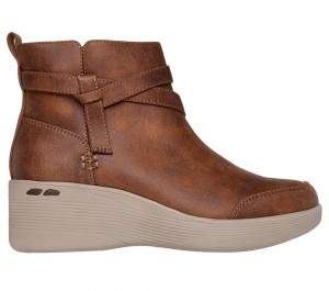 Women Skechers Pier-Lite - Everlasting Boots Chocolate Brown USA | 2569-QMEZA