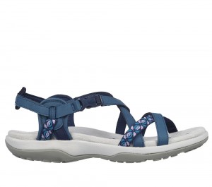 Women Skechers Reggae Slim - Vacay Sandals Navy USA | 5763-BUQXG