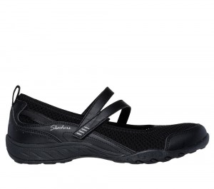 Women Skechers Relaxed Fit: Breathe-Easy - Keep Clean Slip On Shoes Black USA | 5870-LECKS