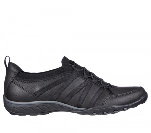 Women Skechers Relaxed Fit: Breathe-Easy - Remember Me Slip On Shoes Black USA | 0896-QKHID