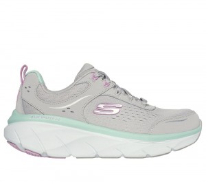 Women Skechers Relaxed Fit: D'Lux Walker 2.0 - Daisy Doll Sneakers Grey / Multicolor USA | 1857-MWNPH