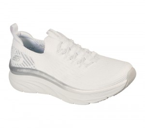 Women Skechers Relaxed Fit: D'Lux Walker - Let it Glow Sneakers White / Silver USA | 8104-GKFLW