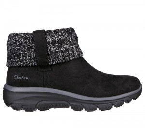 Women Skechers Relaxed Fit: Easy Going - Cozy Weather Boots Black USA | 6702-QIEDL