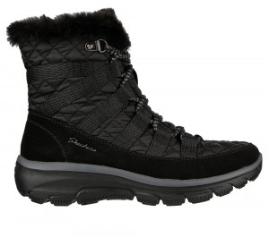 Women Skechers Relaxed Fit: Easy Going - Moro Street Boots Black USA | 3645-XTSFI