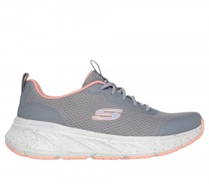Women Skechers Relaxed Fit: Edgeride - Smooth Journey Slip On Shoes Grey / Coral USA | 0425-RYVJE
