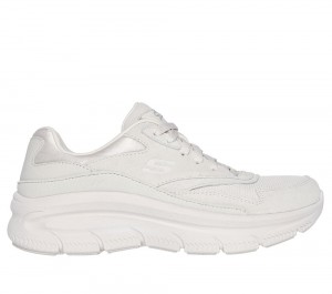 Women Skechers Relaxed Fit: Modern D'Lux - Free Mind Lace Up Shoes Off White USA | 7592-RZOTF