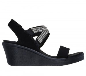 Women Skechers Rumble On - Chart Topper Sandals Black USA | 0527-AYOSD