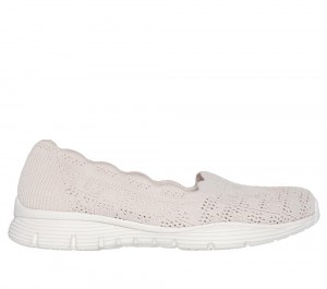 Women Skechers Seager - Higherself Slip On Shoes Natural White USA | 6812-KAMSQ
