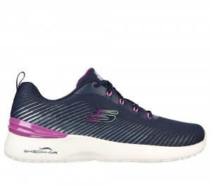 Women Skechers Skech-Air Dynamight - Luminosity Lace Up Shoes Navy / Purple USA | 8612-IQJMY