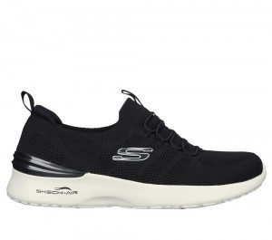 Women Skechers Skech-Air Dynamight - Perfect Steps Sneakers Black / White USA | 3469-AGBFC
