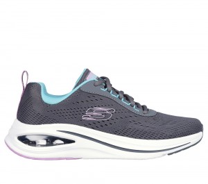 Women Skechers Skech-Air Meta - Aired Out Lace Up Shoes Charcoal / Multicolor USA | 6295-KSIDW