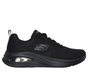 Women Skechers Skech-Air Meta - Aired Out Lace Up Shoes Black USA | 3781-IACKF
