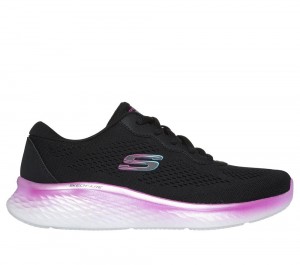 Women Skechers Skech-Lite Pro - Stunning Steps Lace Up Shoes Black / Purple USA | 1350-PLVIR