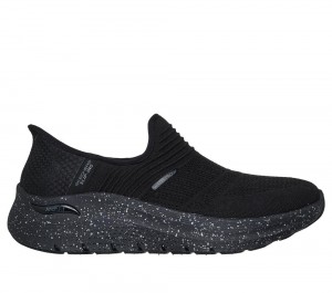 Women Skechers Slip-ins: Arch Fit 2.0 - Right as Rain Slip On Shoes Black USA | 6143-FDYRS