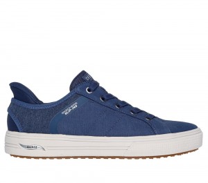 Women Skechers Slip-ins: Arch Fit Arcade - Forever Cozy Canvas Shoes Navy USA | 8406-FVUNT