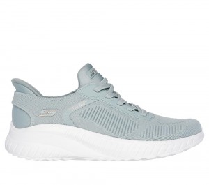 Women Skechers Slip-ins: BOBS Sport Squad Chaos Hands Free Slip Ins Sage Turquoise USA | 8239-NFRJL