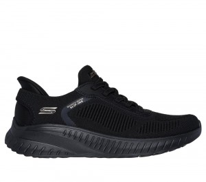 Women Skechers Slip-ins: BOBS Sport Squad Chaos Hands Free Slip Ins Black USA | 3408-NAUSR