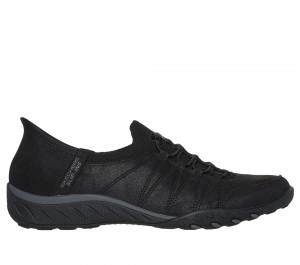 Women Skechers Slip-ins: Breathe-Easy - Home-Body Slip On Shoes Black USA | 8621-ENMFC