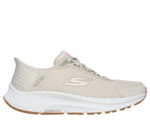 Women Skechers Slip-ins: GO RUN Consistent 2.0 - Endure Hands Free Slip Ins Natural / Pink USA | 3680-SCLOP