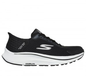 Women Skechers Slip-ins: GO RUN Consistent 2.0 - Endure Hands Free Slip Ins Black / Silver USA | 4613-RMGKD
