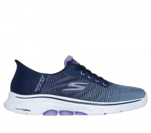 Women Skechers Slip-ins: GO WALK 7 - Adel Hands Free Slip Ins Navy / Multicolor USA | 4029-DUVBF