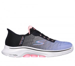 Women Skechers Slip-ins: GO WALK 7 - Adel Hands Free Slip Ins Black / Multicolor USA | 8619-FJMAW