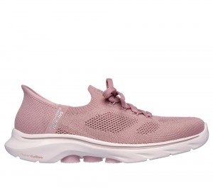 Women Skechers Slip-ins: GO WALK 7 - Via Hands Free Slip Ins Mauve Purple USA | 3570-UXYGT