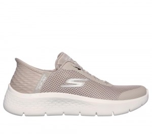 Women Skechers Slip-ins: GO WALK Flex - Grand Entry Hands Free Slip Ins Taupe Brown USA | 6913-WCSOF