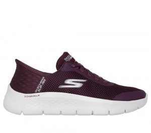 Women Skechers Slip-ins: GO WALK Flex - Grand Entry Hands Free Slip Ins Burgundy USA | 5497-VYNPE