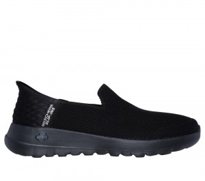 Women Skechers Slip-ins: GO WALK Joy - Vela Slip On Shoes Black USA | 9507-TWIBY