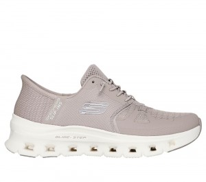 Women Skechers Slip-ins: Glide-Step Pro Hands Free Slip Ins Taupe Brown USA | 7325-XQMBK