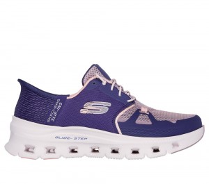 Women Skechers Slip-ins: Glide-Step Pro Hands Free Slip Ins Purple / Coral USA | 6754-CWEXQ