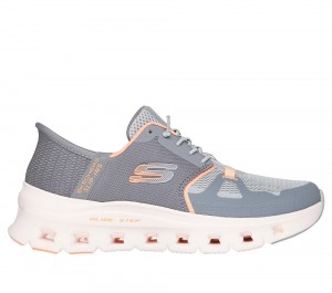 Women Skechers Slip-ins: Glide-Step Pro Slip On Shoes Grey / Orange USA | 6043-OZSTY