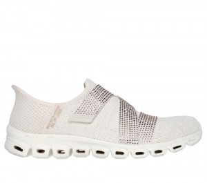 Women Skechers Slip-ins: Glide-Step - High Shine Hands Free Slip Ins Natural / Gold USA | 0957-POFEK