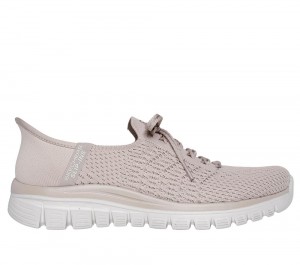 Women Skechers Slip-ins: Graceful - First Blush Slip On Shoes Taupe Brown USA | 5216-VAYRK
