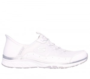 Women Skechers Slip-ins: Gratis Sport - Leisurely Hands Free Slip Ins White / Silver USA | 5793-CFDQA